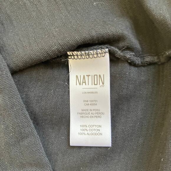 Nation LTD Basic Black Cotton Tank Top Distressed Rolled Trims Casual Minimalist - Picture 15 of 16